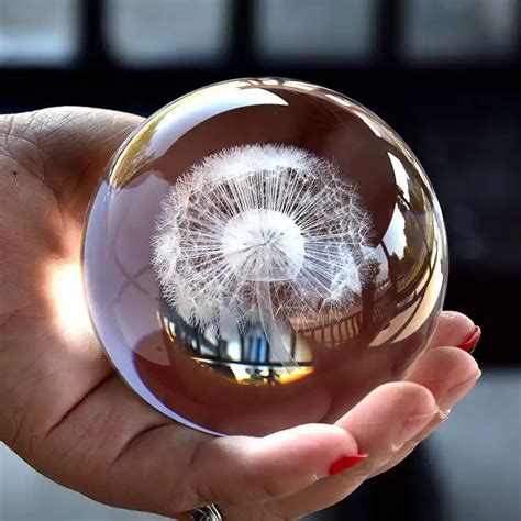Personalized 3d Laser Engraved Crystal Ball Quartz Glass Sphere