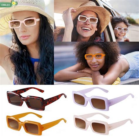 emilee trendy rectangle sunglasses narrow glasses sunglasses for women square frame uv400