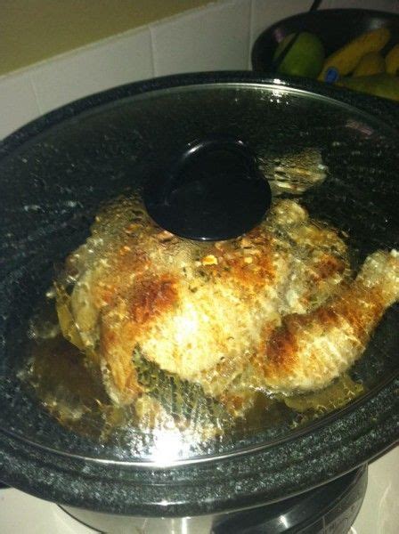 Transfer to the oven and cook for 5 minutes per 100g. Cook a Whole chicken in your crockpot! I make one of these a week. Crumple tin foil in the ...
