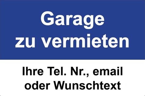 Des weiteren fallen noch pacht (120€ im jahr), garagenumlage(6€ im jahr). Aufkleber | Schild "Garage zu vermieten"
