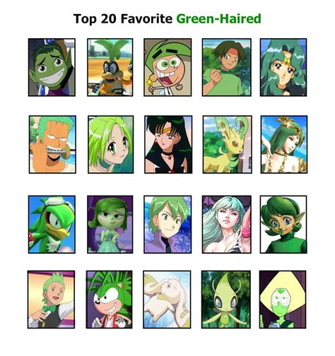Top 20 Favorite Green Haired By Gaby Sunflower Animated Cartoon