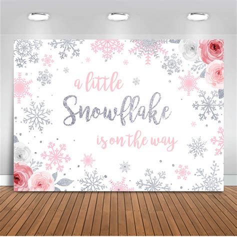 Buy Moca Snowflake Baby Shower Backdrop Winter Wonderland Baby Shower