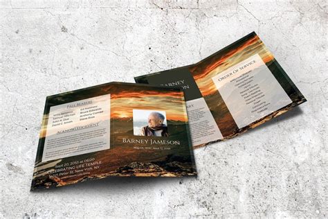 Last Sunset Funeral Program Creative Brochure Templates Creative Market