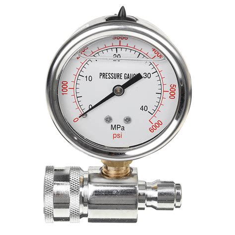 Axial Hydraulic Pressure Gauge Test 40mpa 6000psi Stainless Steel