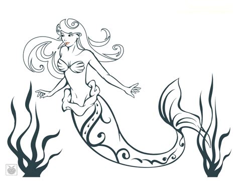 Ariel Mermaid Lineart By Villian Kucingkecil On Deviantart