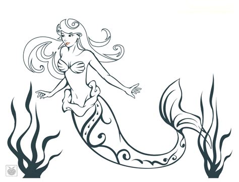 Ariel Mermaid - Lineart by Villian-KucingKecil on DeviantArt