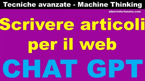 Scrivere Articoli Per Il Web Con Chat Gpt Youtube