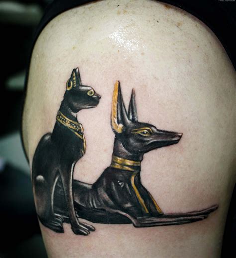 anubis and bastet egyptian cat tattoos bastet tattoo anubis tattoo