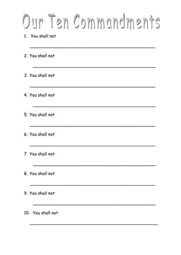 Just select the option below to display the printable image for five, full color bookmarks per page. Write your own Ten Commandments template by alda ...