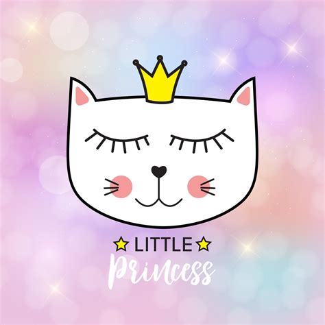 Little Cute Cat Princess Vector Illustration 2794691 Vector Art At Vecteezy