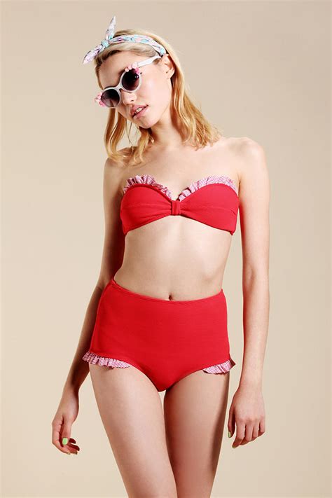 Lyst Urban Outfitters Uo Ruffle Bikini In Red My XXX Hot Girl