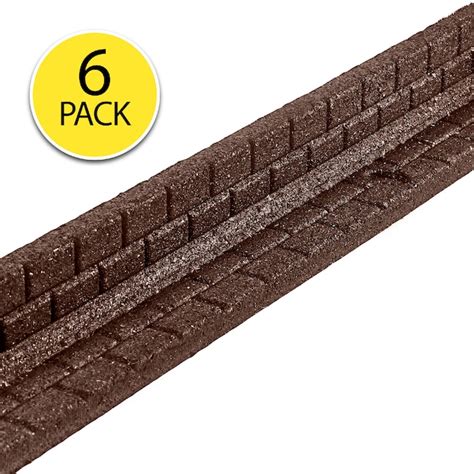Rubberific 4 Ft X 3 In Brickface 6 Pack Brown Rubber Landscape Edging