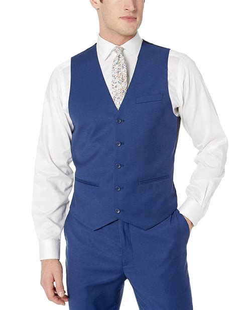 Caravelli Mens Single Breasted Slim Fit 2 Button Vested Suit Set