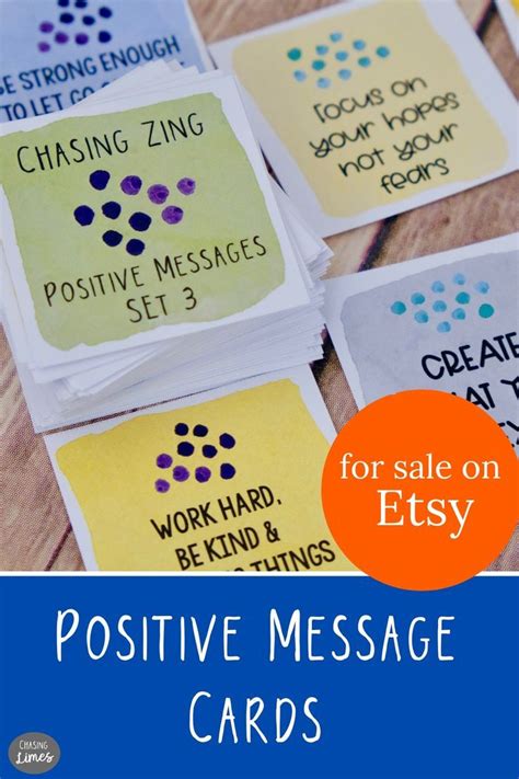 Positive Message Motivational Cards Set 3 Inspirational Etsy In 2020