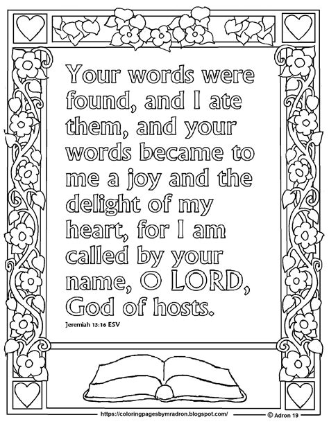 Print And Color Page For Jeremiah 1516 Your Words Were Found Bible