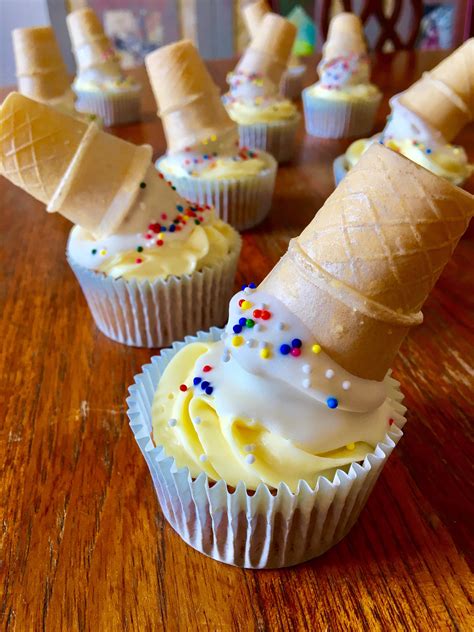 Homemade Melted Ice Cream Cone Cupcakes Food