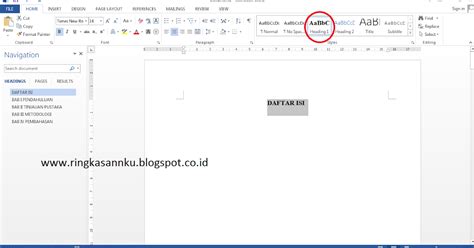 Cara Membuat Daftar Isi Manual Di Microsoft Word Hongkoong