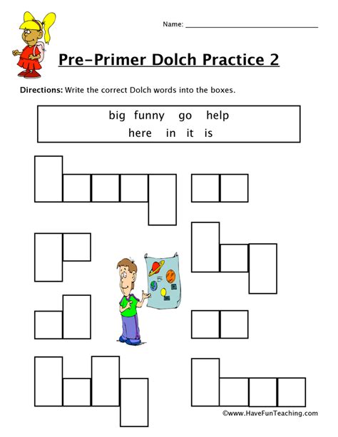 Pre Primer Sight Words Worksheet Have Fun Teaching