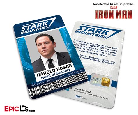 Iron Man Avengers Inspired Stark Industries Employee Id Harold Hog