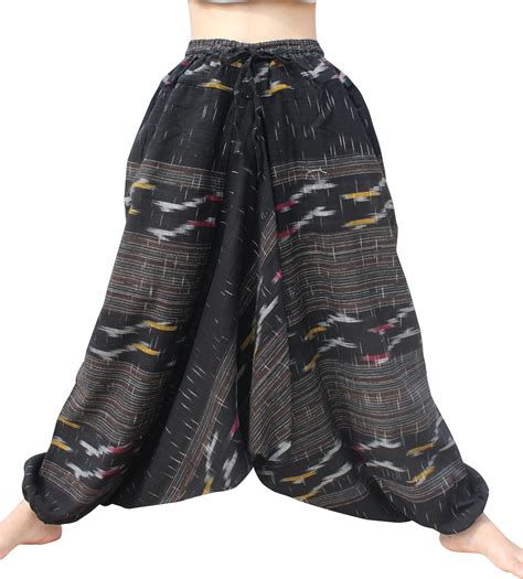 Buy Raanpahmuang Mao Baggy Thai Harem Pants In Thick Chomtong Textured