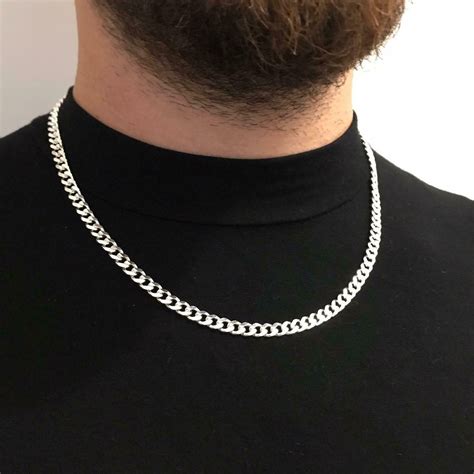 22 Inch 925 Sterling Silver Mens Hip Hop Cuban Link Chain Necklaces 4