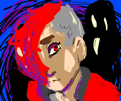 Edgy Teen With A Demon Behind Them Drawception