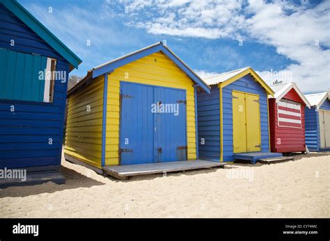 Colorful Beach Huts Stock Photo Alamy