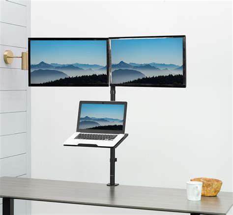 Vivo Dual 13 To 27 Monitor Mount With Laptop Holder Tall Adjustable