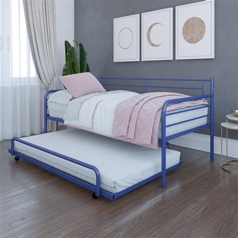 Dhp Metal Daybed And Trundle Set Twin Blue