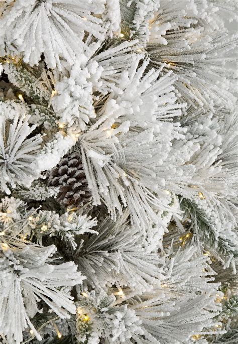Earthflora Led Christmas Trees Flocked Bavarian Pine Christmas Tree