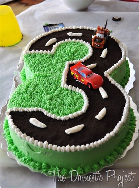 Numbers Cake 3 Cars Birthday Cake Cars Birthday Parties Cars Party