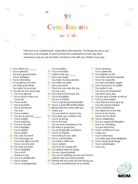 99 Compliments For Kids Pdf