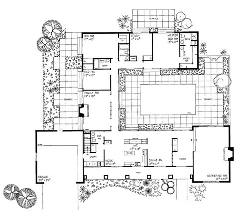 Interior Courtyard Hacienda Floor Plans Floor Plans Ranch Ranch Style