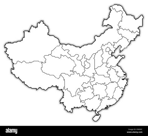 Carte Politique De La Chine Avec Les Diverses Provinces Photo Stock Alamy