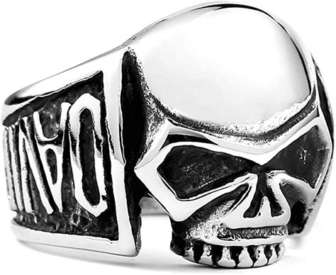 aienid rings stainless steel men silver skull pattern skull pattern ring for men silver amazon