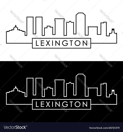 Lexington City Skyline Linear Style Editable Vector Image