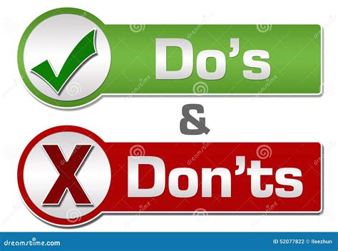 Dos Donts Red Green Two Circles Stock Illustrations 3 Dos Donts Red