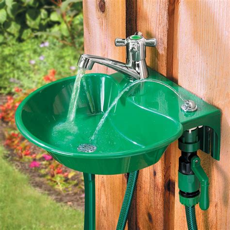 2 In 1 Water Fountain And Faucet Outdoor Drinking Fountain Garden