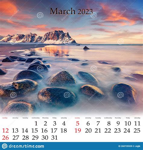 Square Wall Monthly Calendar Ready For Print December 2023 Stock