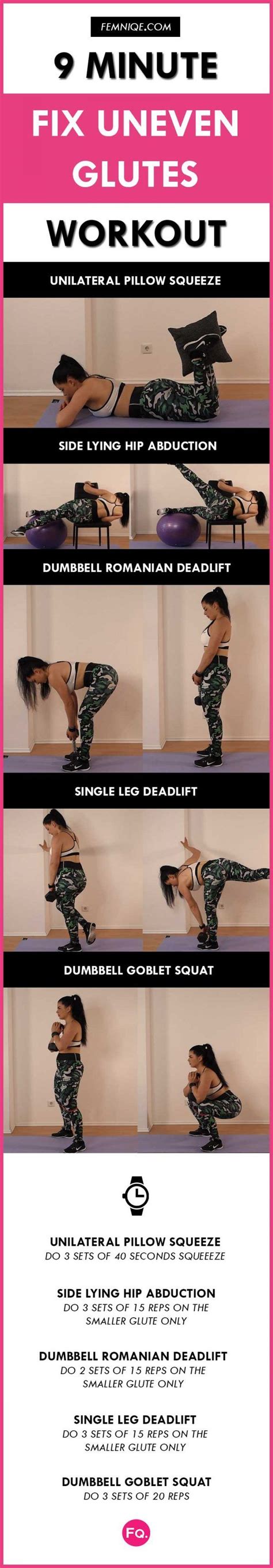 Fix Uneven Glutes 9 Minute Workout For Glute Imbalances Glutes