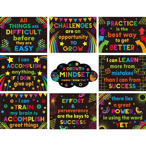 Buy Pieces Growth Mindset S Inspirational Quote Classroom Bulletin