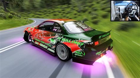 Silvia S14 Drifting At Fort Curva In Assetto Corsa Steering Wheel
