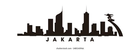 Jakarta Skyline Landmarks Silhouette Vector Stock Vector Royalty Free