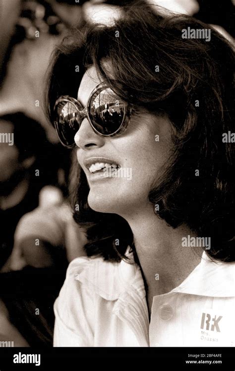Former First Lady Of The United States Jacqueline Kennedy Onassis Wearing Large Sunglasses At A