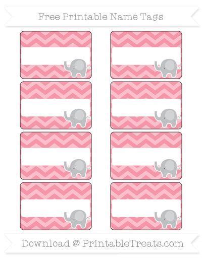 Click on the editable text, such as name, date or location, and type in your information. Free Pastel Pink Chevron Elephant Name Tags | Baby shower tags, Pink elephants baby shower, Free ...