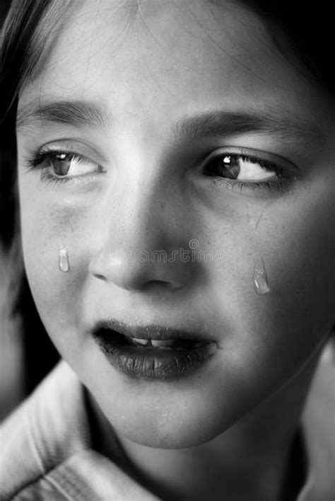 Little Girl Crying With Tears Stock Image Image Of Drops Crying