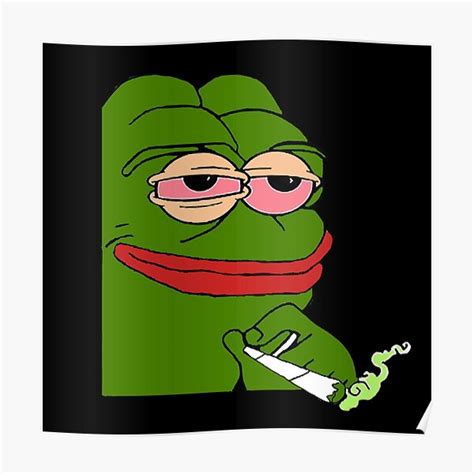 Pepe The Frog Meme Cartoon Stoner Graphic Poster By Catvclark Redbubble