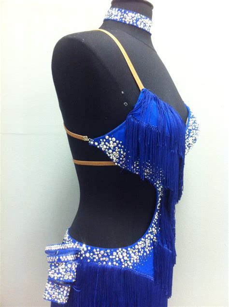 Blue Latin Dress With Fringe Blue Latin Dance Dresses Etsy Salsa
