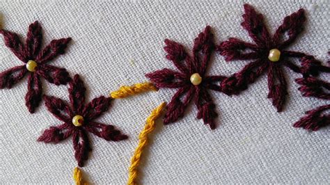 Embroidery Patterns Lazy Daisy Stitch Flower Handiworks Youtube