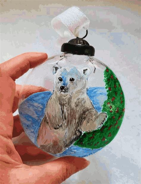 Polar Bear Ornament Polar Bear Christmas Polar Bear Cub Etsy